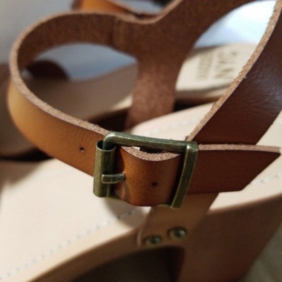 Madden NYC Women's Slingback Lift Platform Sandals - Cognac Brown Size 9 Shoe - Picture 11 of 11